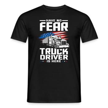 Le chauffeur de camion est ici Drapeau des États-Unis - T-shirt homme - noir - Devant - AI Model Male 178 light (178cm)
