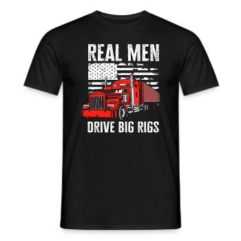 Chauffeurs de camion de vrais hommes - T-shirt homme - noir - Devant - AI Model Male 178 light (178cm)