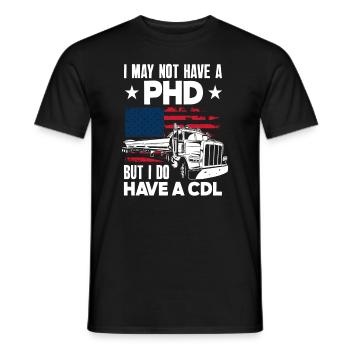 America Flag Saying Truck Driver - Men's T-Shirt - black - Front - AI Model Male 178 light (178cm)