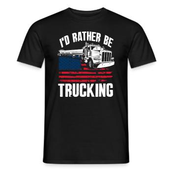Chauffeur de camion Conduite de camion Drapeau des États-Unis - T-shirt homme - noir - Devant - AI Model Male 178 light (178cm)