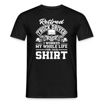 Chemise de retraité de chauffeur de camion - T-shirt homme - noir - Devant - AI Model Male 178 light (178cm)