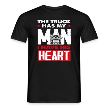 Truck Driver Heart Man Lovers - Men's T-Shirt - black - Front - AI Model Male 178 light (178cm)