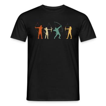 Retro Bogenschießen - Männer T-Shirt - Schwarz - Vorne - AI Model Male 178 light (178cm)