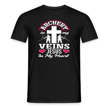 Jesus Archery Christian Archery - Men's T-Shirt - black - Front - AI Model Male 178 light (178cm)