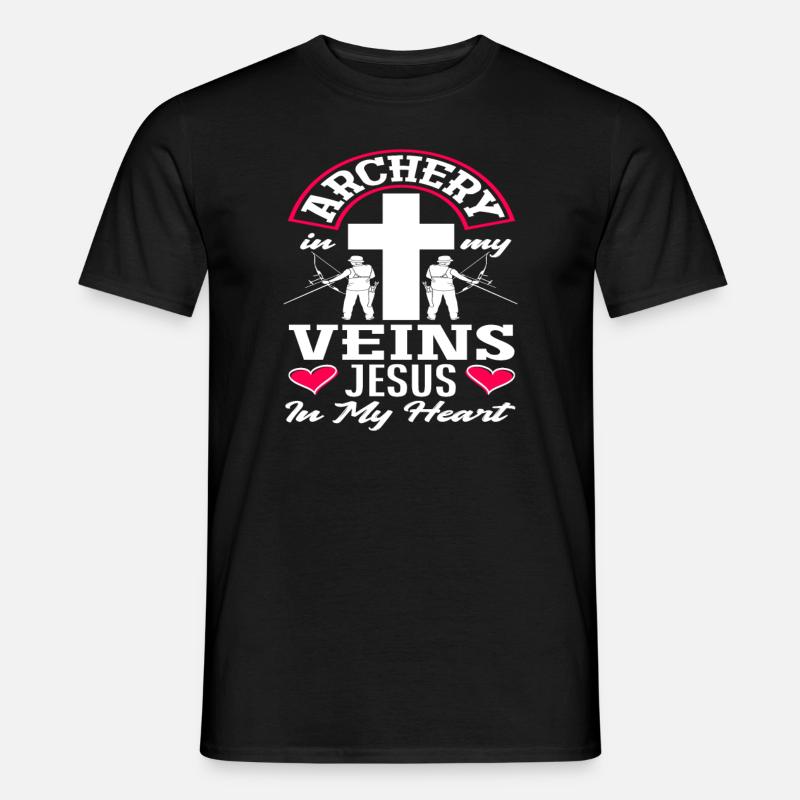 Jesus Bogen Christlich Bogenschießen - Männer T-Shirt - Schwarz