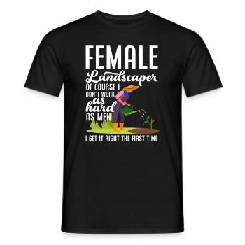 Landschaftsgärtner Frau - Männer T-Shirt - Schwarz - Vorne - AI Model Male 178 light (178cm)