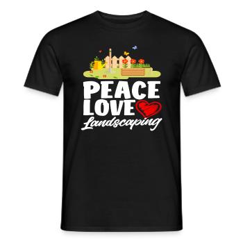 Landschaftsgärtner Friede Liebe - Männer T-Shirt - Schwarz - Vorne - AI Model Male 178 light (178cm)