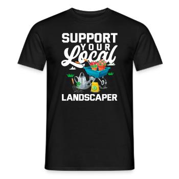 Landschaftsgärtner Unterstüzung - Männer T-Shirt - Schwarz - Vorne - AI Model Male 178 light (178cm)