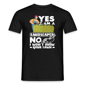 Landschaftsgärtner Rasenmähen - Männer T-Shirt - Schwarz - Vorne - AI Model Male 178 light (178cm)