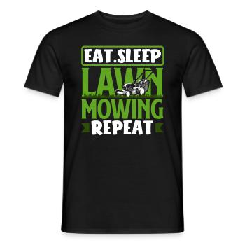 Essen Schlafen Rasen Mähen Landschaftsgärtner - Männer T-Shirt - Schwarz - Vorne - AI Model Male 178 light (178cm)