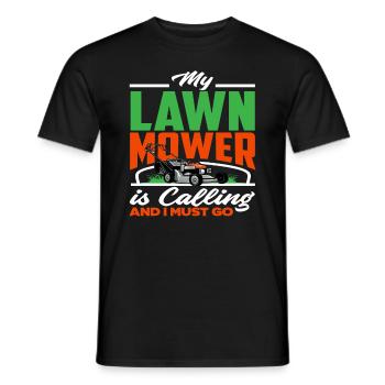Landschaftsgärtner Rasenmäher - Männer T-Shirt - Schwarz - Vorne - AI Model Male 178 light (178cm)