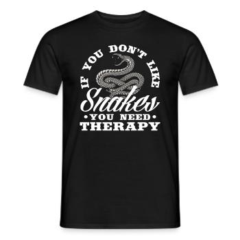 Schlange Therapie - Männer T-Shirt - Schwarz - Vorne - AI Model Male 178 light (178cm)