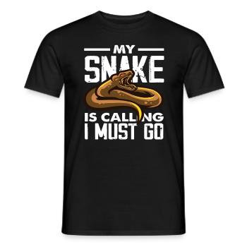 Schlange Schlangenbesitzer - Männer T-Shirt - Schwarz - Vorne - AI Model Male 178 light (178cm)
