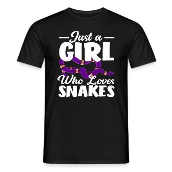 Snake Girl Loves - Men's T-Shirt - black - Front - AI Model Male 178 light (178cm)
