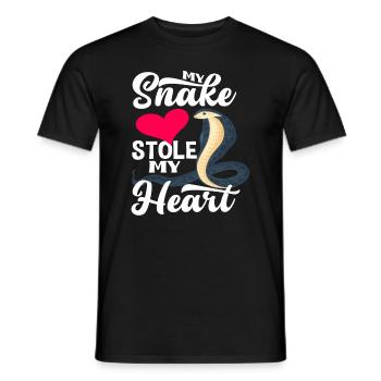 Schlange Herz Liebe - Männer T-Shirt - Schwarz - Vorne - AI Model Male 178 light (178cm)