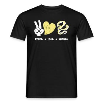 Schlange Friede Liebe - Männer T-Shirt - Schwarz - Vorne - AI Model Male 178 light (178cm)
