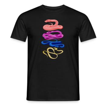 Retro Snakes - Men's T-Shirt - black - Front - AI Model Male 178 light (178cm)