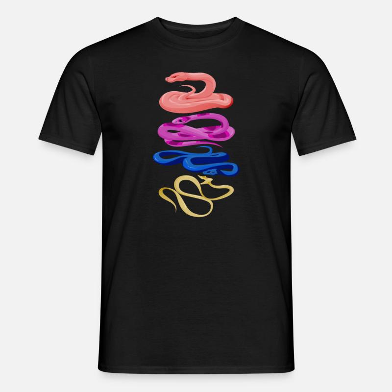 Retro Schlangen - Männer T-Shirt - Schwarz