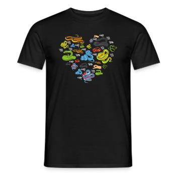 Herz Schlangen - Männer T-Shirt - Schwarz - Vorne - AI Model Male 178 light (178cm)