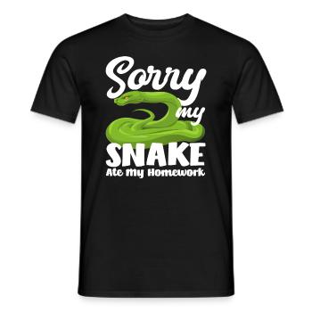Snake Homework - Men's T-Shirt - black - Front - AI Model Male 178 light (178cm)