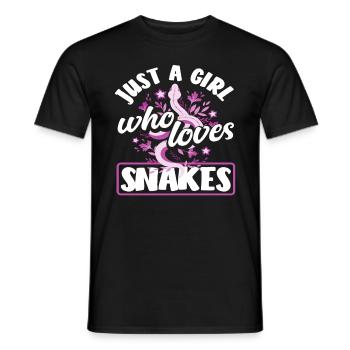 Schlange Frau Mädchen Schlangenbesitzerin - Männer T-Shirt - Schwarz - Vorne - AI Model Male 178 light (178cm)