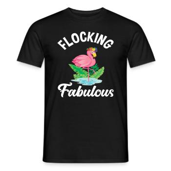 Flamingo Fabulous - Men's T-Shirt - black - Front - AI Model Male 178 light (178cm)