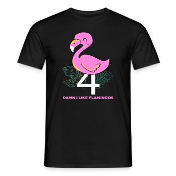Flamingo favorite animal - Men's T-Shirt - black - Front - AI Model Male 178 light (178cm)
