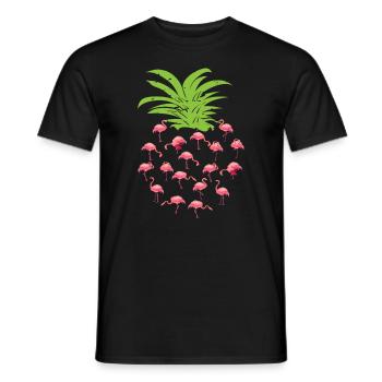 Flamingo Annanas - Männer T-Shirt - Schwarz - Vorne - AI Model Male 178 light (178cm)