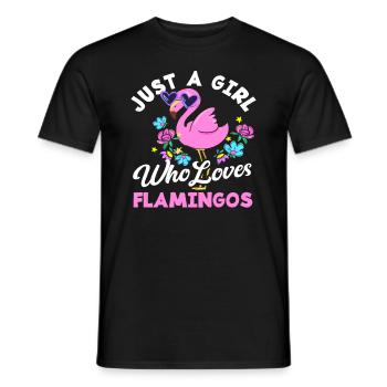 Fille qui aime les flamants roses - T-shirt homme - noir - Devant - AI Model Male 178 light (178cm)