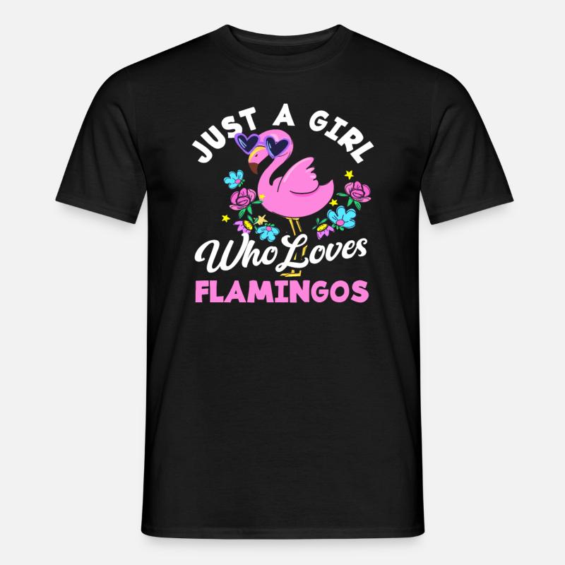 Mädchen Das Flamingo Liebt - Männer T-Shirt - Schwarz