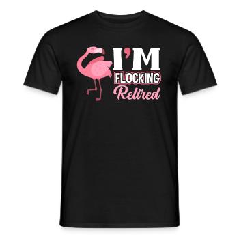 Flamingo Rente Rentner Frauen - Männer T-Shirt - Schwarz - Vorne - AI Model Male 178 light (178cm)