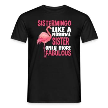 Flamingo Sister Fabulous - Men's T-Shirt - black - Front - AI Model Male 178 light (178cm)