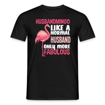 Flamingo Husband Fabulous - Men's T-Shirt - black - Front - AI Model Male 178 light (178cm)