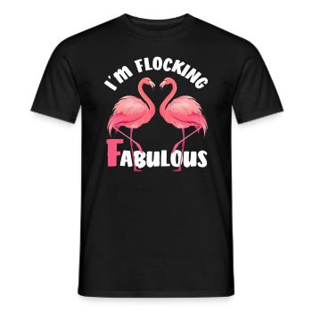 Flamants roses - T-shirt homme - noir - Devant - AI Model Male 178 light (178cm)