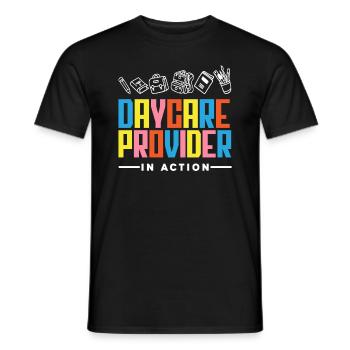 Day care providers in action - Men's T-Shirt - black - Front - AI Model Male 178 light (178cm)