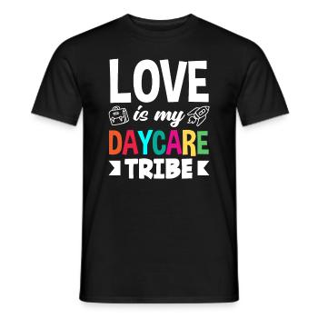 Love is my kindergarten tribe - Men's T-Shirt - black - Front - AI Model Male 178 light (178cm)