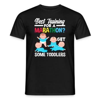 Best training for a marathon? Get one - Men's T-Shirt - black - Front - AI Model Male 178 light (178cm)