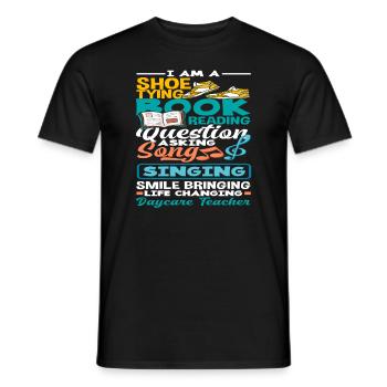 Bow Binding Book Reader Questioner - Men's T-Shirt - black - Front - AI Model Male 178 light (178cm)