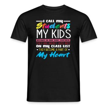 I call my students my children kindergarten - Men's T-Shirt - black - Front - AI Model Male 178 light (178cm)