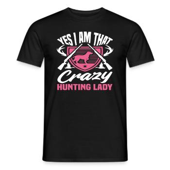Oui, je suis cette folle chasseuse - T-shirt homme - noir - Devant - AI Model Male 178 light (178cm)