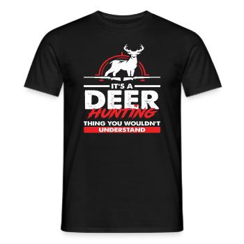 C’est une chasse au chevreuil que vous ne feriez pas - T-shirt homme - noir - Devant - AI Model Male 178 light (178cm)