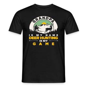 Grand-père est mon nom, la chasse au cerf est mon jeu - T-shirt homme - noir - Devant - AI Model Male 178 light (178cm)
