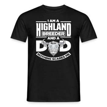 Ich Bin Highland Züchter Und Papa - Männer T-Shirt - Schwarz - Vorne - AI Model Male 178 light (178cm)