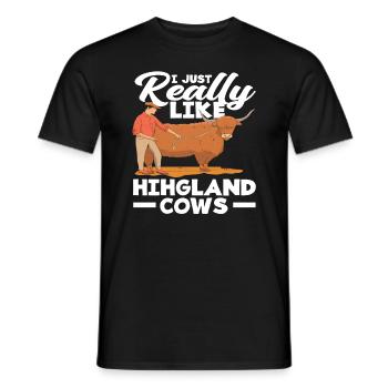 Ich Mag Wirklich Highland Kühe - Männer T-Shirt - Schwarz - Vorne - AI Model Male 178 light (178cm)