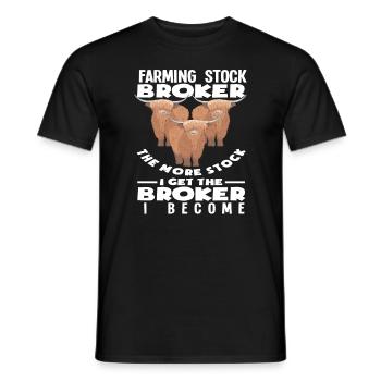 Highland Kuh Farming Stock Broker - Männer T-Shirt - Schwarz - Vorne - AI Model Male 178 light (178cm)