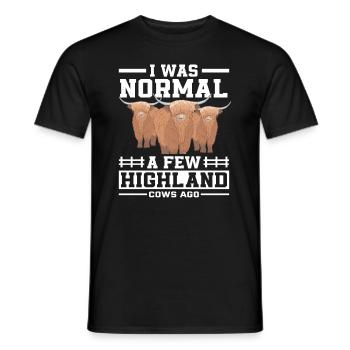 Ich War Normal Vor Einigen Hochlandkühen - Männer T-Shirt - Schwarz - Vorne - AI Model Male 178 light (178cm)