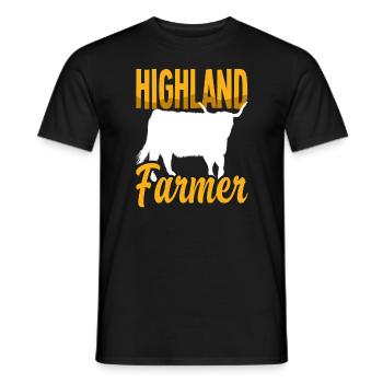 Highland Farmer Schottische Hochlandkuh - Männer T-Shirt - Schwarz - Vorne - AI Model Male 178 light (178cm)