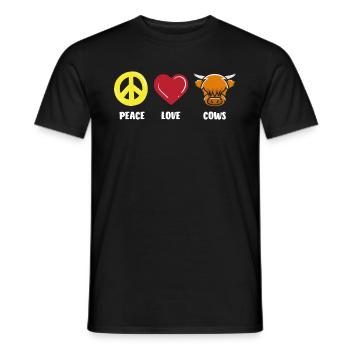 Highland Kuh Frieden Liebe Kühe - Männer T-Shirt - Schwarz - Vorne - AI Model Male 178 light (178cm)