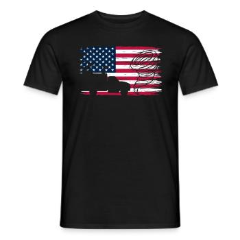 Storm Chaser United States Flag Tornado - Men's T-Shirt - black - Front - AI Model Male 178 light (178cm)