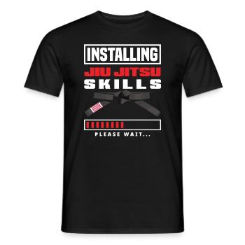 Installation des compétences de Jiu Jitsu Veuillez patienter - T-shirt homme - noir - Devant - AI Model Male 178 light (178cm)